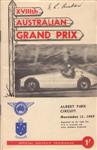 Programme cover of Albert Park, 21/11/1953