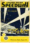 Programme cover of Legion Ascot Speedway, 05/08/1931