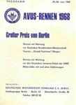 Programme cover of AVUS (Automobil-Verkehrs- und &Uuml;bungsstra&szlig;e), 30/06/1968