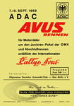 Programme cover of AVUS (Automobil-Verkehrs- und &Uuml;bungsstra&szlig;e), 08/09/1968