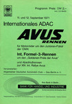 Programme cover of AVUS (Automobil-Verkehrs- und &Uuml;bungsstra&szlig;e), 12/09/1971