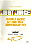 Programme cover of Baypark Raceway, 02/01/1984