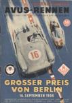 Programme cover of AVUS (Automobil-Verkehrs- und &Uuml;bungsstra&szlig;e), 16/09/1956