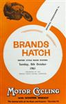Programme cover of Brands Hatch Circuit, 08/10/1961