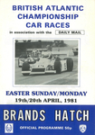 Programme cover of Brands Hatch Circuit, 20/04/1981
