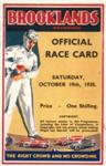 Programme cover of Brooklands (GBR), 19/10/1935