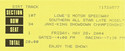 Ticket for Dirt Track at Charlotte, 28/05/2004