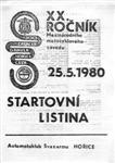 Programme cover of Horice, 25/05/1980
