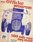 Programme cover of Indianapolis Motor Speedway, 30/05/1941