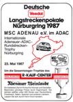 Programme cover of N&uuml;rburgring, 23/05/1987