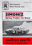 Programme cover of Oulton Park Circuit, 09/03/1974