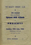 Programme cover of Prescott Hill Climb, 29/07/1956