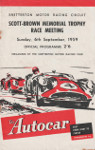 Programme cover of Snetterton Circuit, 06/09/1959