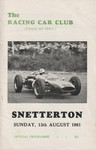 Programme cover of Snetterton Circuit, 13/08/1961
