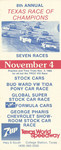 Flyer of Texas World Speedway, 04/11/1984