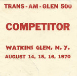 Ticket for Watkins Glen International, 16/08/1970